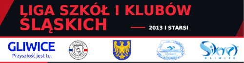 Liga Szkół i Klubów Śląskich — 2013 i starsi. Logotypy organizatorów i partnerów.